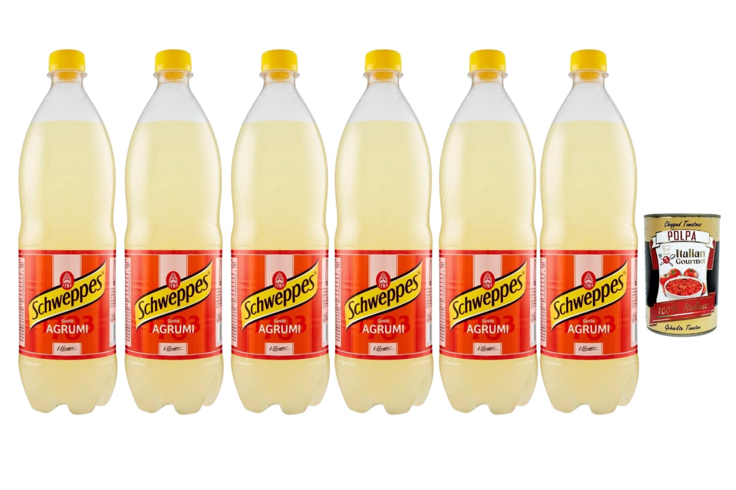 Schweppes Agrumi Italienische Zitruslimonade Erfrischungsgetränk 6x1L +Polpa