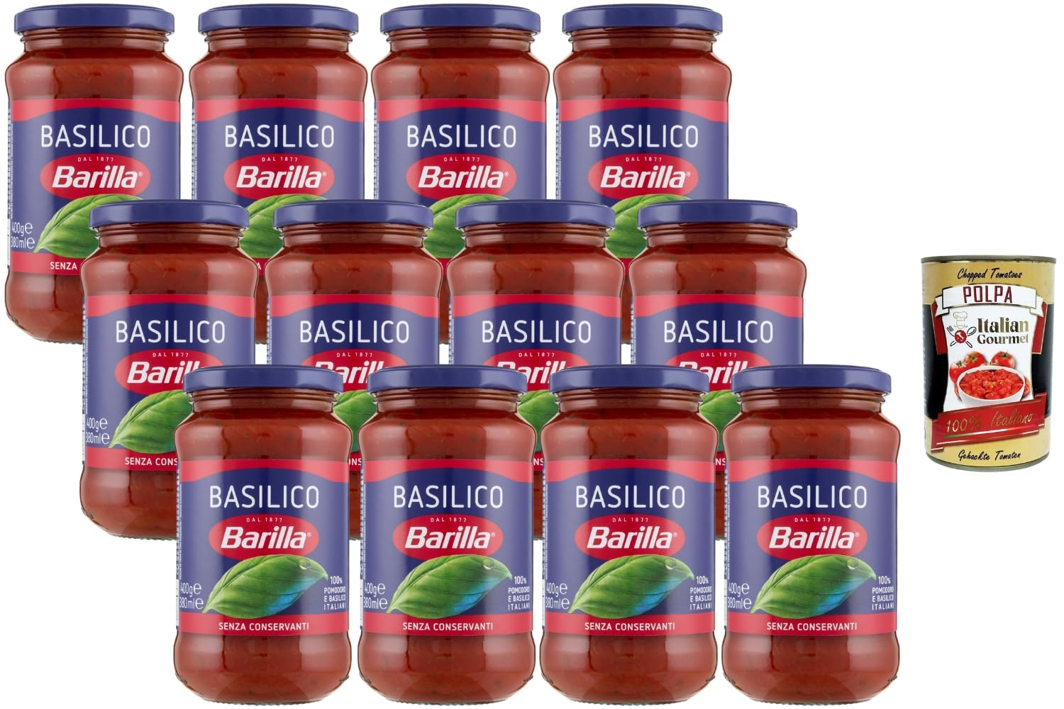 Barilla Basilico Tomatensauce 12x400g Italienischer Sugo Glutenfrei +Polpa