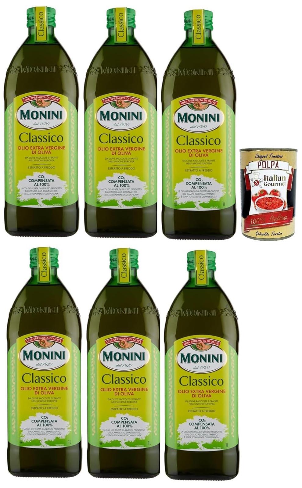 Monini Classico Natives Olivenöl Extra 6x1L Italienische Qualität +Polpa