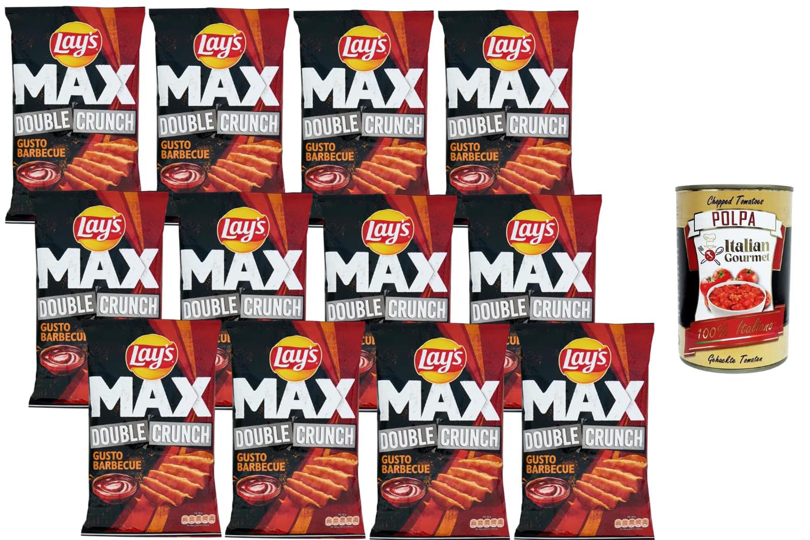Lay's Kartoffelchips BBQ Geriffelt 12x110g +Polpa 400g