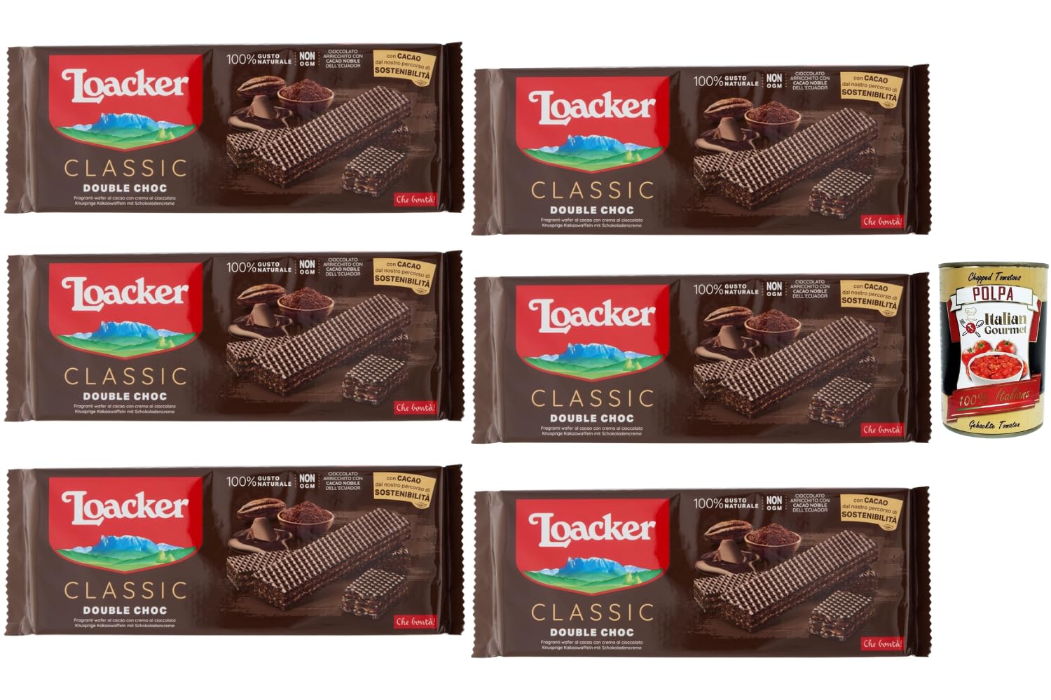 Loacker Classic Double Choc 6x175g Schoko Waffelschnitten +Polpa