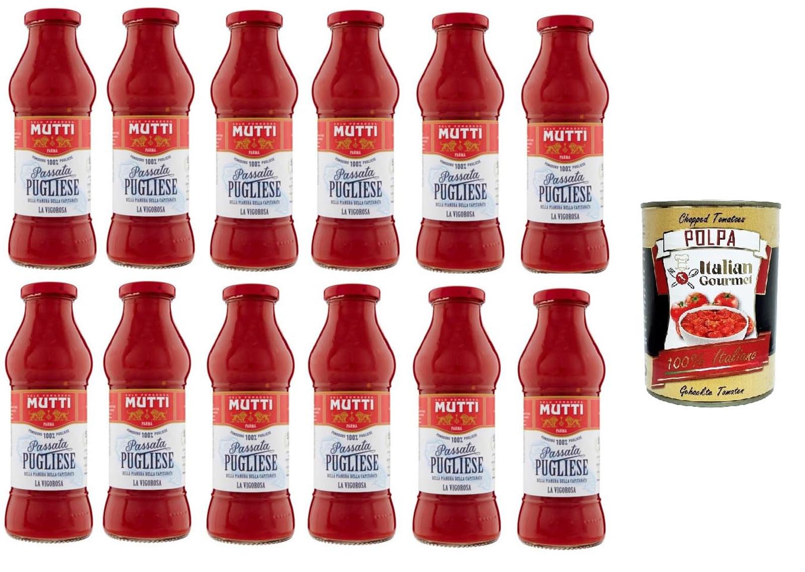Mutti Passata Pugliese La Vigorosa Tomatenpüree 12x400g +Polpa