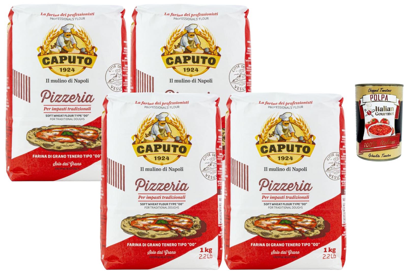 Caputo Tipo 00 Pizza-Mehl 4x1kg +Polpa 400g