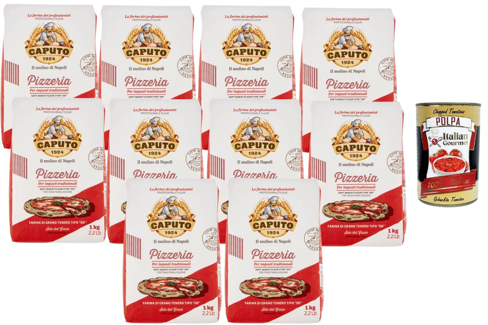 Caputo Pizzeria Tipo 00 Mehl 10x1kg +Polpa 400g