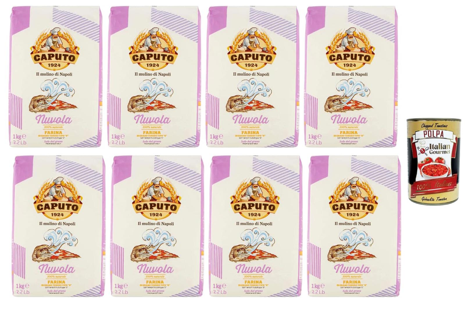 Caputo Tipo 0 Pizza & Brot Mehl 10x1kg +Polpa 400g
