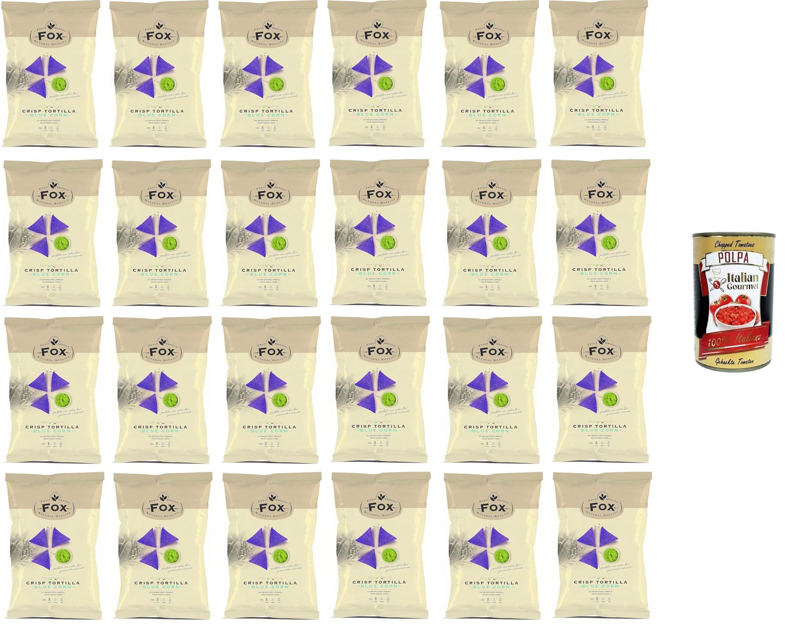FOX Blue Corn Tortilla Chips Premium 24x120g +Polpa 400g