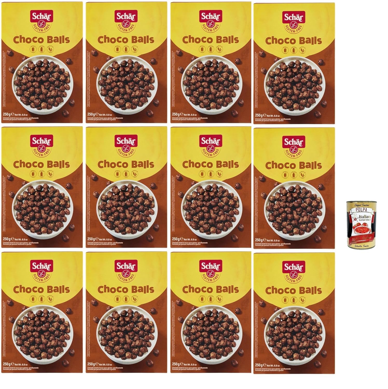 Schar Choco Balls Glutenfreie Schoko Cerealien 12x250g +Polpa