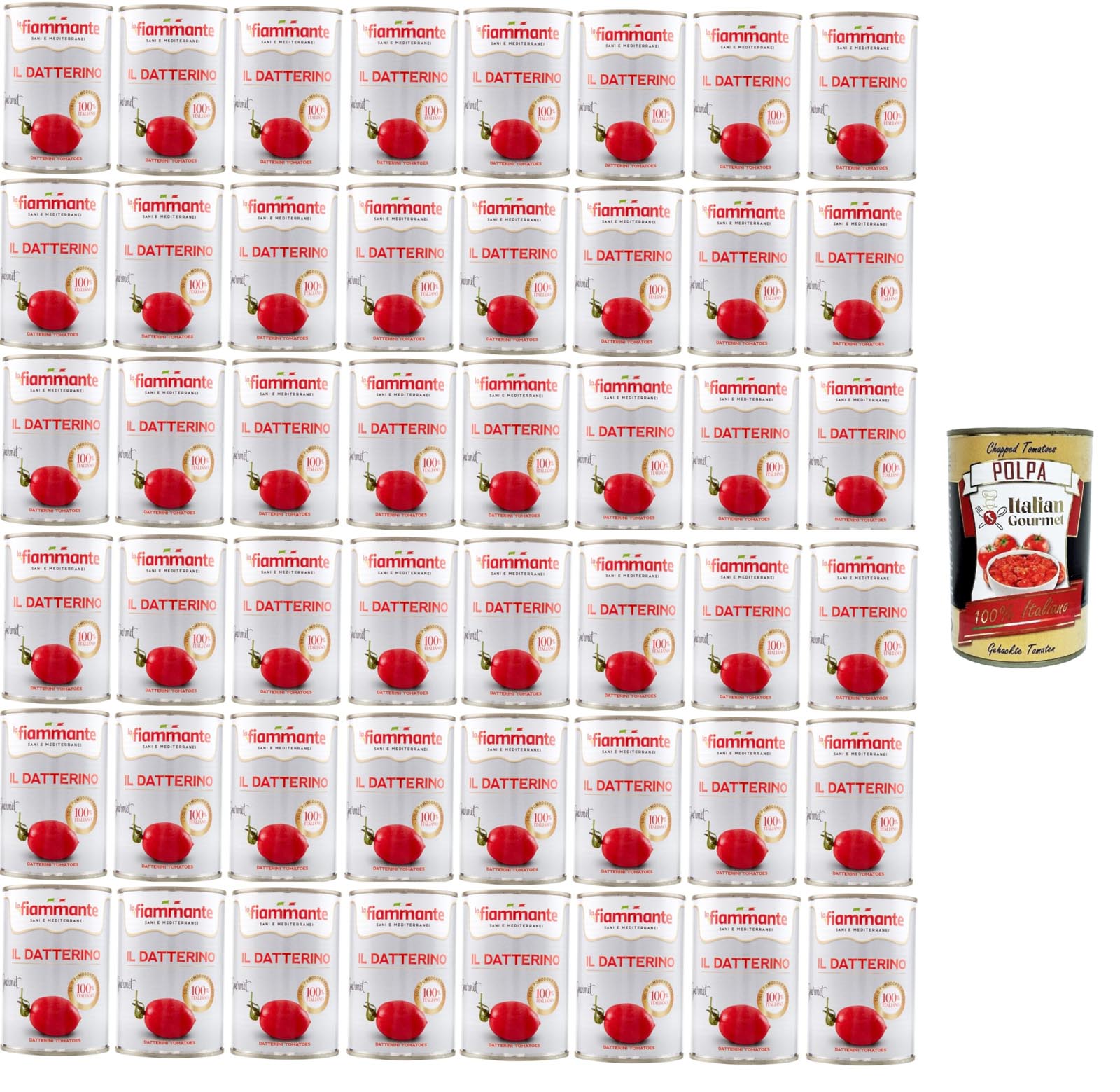 La Fiammante Datterino Tomaten 100% Italienisch 48x400g +Polpa 400g