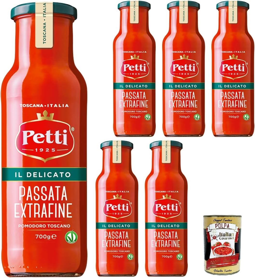 Petti Il Delicato, Passata Extra fine Extra feines Tomatenpüree 6x700gr+Polpa